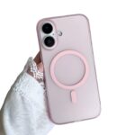 amazon basics Luxury Paper Thin Case Cover for iPhone 16 | Matte Finish | Compatible with magsafe | (Pink, iPhone 16) - Image 2
