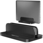 amazon basics Vertical Laptop Stand | Space-Saving Design | Scratch-Resistant | Fits All Laptops Up to 17.3 inches (43.94cm) - Image 2