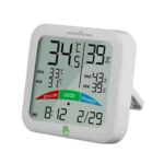 amiciSense Digital Hygrometer Thermometer, AS-55 Temperature and Humidity Monitoring Weather Station with Clock and LCD Display with Backlight, Plastic, Pack of 1 - Image 2