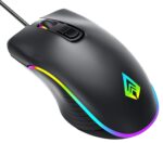 archer Tech lab Recurve 200 Rubber Oil Finish Wired Gaming Mouse,Adjustable 12800 Dpi&7 Buttons,13 Color Breathing RGB,Gaming Sensor with 1000Hz Polling Rate,Compatible with Pc/Mac - Black - Image 2