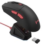 daWg Wireless Gaming Mouse, Upto 12000 DPI, Tri-Mode [2.4GHz, Type-C, BT], PixArt PAW3311, 1000Hz, RGB Charging Dock, 6 Buttons, Huano Switches, Lightweight Design, 1.5m Braided Cable (Slay 50, Black) - Image 2