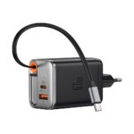 mcdodo 67W USB C Charger With Retractable Type-C Cable, Dual Port (USB A+C) Foldable Wall Charger Gan Fast Charging Fit iPhone 16 15 Pro/Promax/Plus, Galaxy, Ipad, Macbook, Black - Image 2