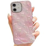 mobistyle Designed for iPhone 11 | Camera Lens Protection |Tulip Flower Pattern Print Design TPU+PC for Women Teen Girls Phone Back Cover Case (Tulip Pink) - Image 2