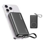 pTron Dynamo Dash Magnetic Wireless 10000mAh Fast Charging Slim Power Bank, MagSafe, 22.5W Output, Compatible w/iPhone 12/13/14/15/16, Android & Other Qi Enabled Devices, Type-C Input (Black) - Image 2