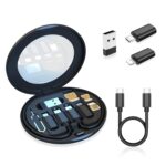 pTron Nexo 60W Multifunctional Fast Charging Data Cable Kit w/Conversion Set USB A & Type C to Male Micro/Type C/iOS, Data Transfer, SIM Storage, SIM Eject Pin, Pocket Mirror & Phone Holder (Black) - Image 2