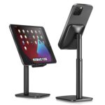proffisy Mobile Stand for Table Height Adjustable Aluminium Phone Stand Holder for iPhone Kindle Stable Portable,Black - Image 2