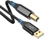 rts High Speed USB 2.0 Printer Cable (2M 6.6 Feet) USB-A to USB-B Cable, Nylon Braided Scanner Printer Cord For HP Canon Dell Epson Brother Lexmark Xerox Samsung Piano DAC & More-Black - Image 2