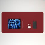 scarters Desk mat | Desk Accessories for Work from Home and Office | Extended Mouse Pad | Reversible (Red & Black) | 90 * 45cm | Anti Slip, Vegan PU - Image 2