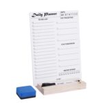 to Do List Planner, Acrylic Daily Planner Dry Erase Board for Desk (24X18 Cm), Double Sided Daily Planner Organizer with Wooden Base, 1 Marker & Duster. - Image 2