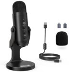 zealsound USB Microphone, Condenser Computer Mic, Plug & Play Gaming Microphone for Phone/PS4/PS5, Headphone Output, Volume Control, Mic Gain Control, Mute Button, YouTube Podcasting on Windows(Black) - Image 2