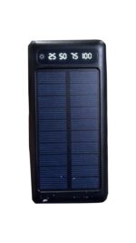 10000mAh Solar Power Bank with 4 Built-in Cables, Dual USB Output, Type-C Fast Charging Portable Charger for Mobile Devices – Black - Image 2