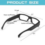 1080P HD Smart Glasses Camera | Wearable with Video & Audio Recording | Photo Capture | Supports up to 64GB Memory Card | Unisex, Easy to Use (Glass Camera) - Image 2