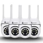 1080p Wireless PTZ Security Camera for Home & Office | 360° Rotation, Color Night Vision, Two-Way Audio, Motion Detection Alerts, Cloud & SD Card Storage, WiFi CCTV Indoor Camera (Pack of 4) - Image 2