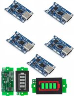 10,Pcs TP4056 USB-C Charging Module for 18650 Lithium Battery, 3.7V DIY Charger Board with 2 pcs LED Battery Indicator Set - Image 2