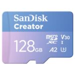 128GB SanDisk Creator microSD UHS-I Card with SD Adapter - Up to 190MB/s, 4K, 5.3K, Micro SD Card - SDSQXAA-128G-GN6MS - Image 2
