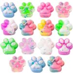 15 Pcs Squishy Toy, Funny Taba Squishy Cat Paw Colorful Fidget Toys Suitable Stress Relief Collection Decoration Entertainment Classroom Playtime Office Desk Relaxation Fun（Color Random） - Image 2