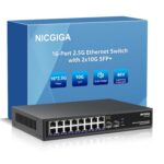 16 Ports 2.5G 2 Port 10G SFP+ Ethernet Switch, NICGIGA 18 Ports 2.5Gb Network Switch Unmanaged, Plug and Play, Desktop or 19" Rack Mount, Fanless Metal Design - Image 2