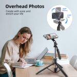 71" Magnetic Selfie Stick Tripod with 360° Rotating Anti-Shake Handle & 1/4" Screw for Camera 2 in 1 Multi-Function Long Stable Tripod Stand for Mobile Phone Video Vlogging Travel - Image 4