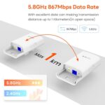 Tenda O1-5G Outdoor CPE Pre-Configured 2-Pack, Wireless Bridges, 5.8GHz, 867Mbps, Point-to-Point Wi-Fi, 1KM Long Range, IP65 Waterproof Enclosure, Plug & Play Ready - Image 3