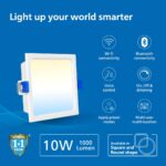 Philips 10W Square Wi-Fi Smart Led Ceiling Light for Home with Music Sync Function|Amazon Alexa & Google Assistant Compatible|Cut Out: 4.17 Inch|Tunable White,Pack of 1 (Wiz Prime Neo) - Image 3