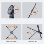 The Perch 5-in-1 Adjustable Phone & Laptop Magnetic Stand | 8 Angle Foldable Aluminium Desk Riser for Tablet, iPad, Books & Mobile (Black) - Image 5