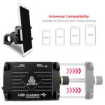 Autofy 1 Year Warranty Universal NEO Aluminium Bike Mobile Holder Phone Mount Cradle Waterproof Bike Mobile Charger for All Bikes Motorcycles (Black) - Image 3