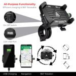 Autofy 1 Year Warranty Universal NEO Aluminium Bike Mobile Holder Phone Mount Cradle Waterproof Bike Mobile Charger for All Bikes Motorcycles (Black) - Image 4