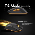 Cosmic Byte Aether Tri-Mode Wireless Gaming Mouse | 2.4GHz + Bluetooth + Wired | Pixart PAW3311 Sensor | 12000 DPI | 1000Hz Polling | 55g | 100M TTC Optical Switches | Replaceable Battery (Black) - Image 3