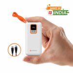 Portronics Ampbox 10K 10000 mAh Nano Power Bank with 22.5W Fast Charging, Digital Display, Dual Output(Type C PD + USB), Type C Input, Wake Up Button(White) - Image 3