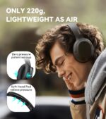 Edifier W820NB Hybrid Active Noise Cancelling Headphones - Hi-Res Audio - 49H Playtime - Wireless Over Ear Bluetooth Headphones for Travel/Home/Office- Black - Image 5