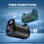 CELLECOR CLB-90 Strom 10W RMS Bluetooth Speaker with 65mm Driver | 10 Hours Playtime | TWS Mode | 8 LED Light Modes | Splash Resistant | Multiple Connectivity Wireless Portable Speaker - Green - Image 6
