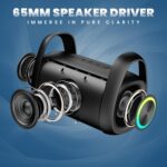 CELLECOR CLB-90 Strom 10W RMS Bluetooth Speaker with 65mm Driver | 10 Hours Playtime | TWS Mode | 8 LED Light Modes | Splash Resistant | Multiple Connectivity Wireless Portable Speaker - Green - Image 9