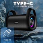 CELLECOR CLB-90 Strom 10W RMS Bluetooth Speaker with 65mm Driver | 10 Hours Playtime | TWS Mode | 8 LED Light Modes | Splash Resistant | Multiple Connectivity Wireless Portable Speaker - Green - Image 10