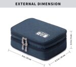 Electronic Organizer Travel Cable Organizer Bag for Hard Drives, Cables, Chargers, Phone, USB & SD Cards – Waterproof Portable Storage Case, Shockproof Tech Accessory Pouch, Dark Blue - Image 4
