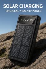 Unicornglazz Solar Power Bank, 20000mAh, 15W Fast Charging, Solar Panel, 4-in-1 Cables, 4 Output Ports, 3 Input, LED Torch, for iPhone, Smartphones - Image 3