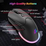 Ant Esports KM500 Pro Wireless Gaming Keyboard and Mouse Combo, LED Backlit Rechargeable 2000mAh Battery, Mechanical Feel Anti-ghosting Keyboard + 6D 3200DPI Mice for PC Gamer (Black) - Image 4