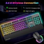 Ant Esports KM500 Pro Wireless Gaming Keyboard and Mouse Combo, LED Backlit Rechargeable 2000mAh Battery, Mechanical Feel Anti-ghosting Keyboard + 6D 3200DPI Mice for PC Gamer (Black) - Image 5