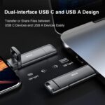 SSK 2TB External USB SSD,Super Fast 550MB/s 2-in-1 Dual Drive USB Type C+ USB A 3.2 Gen2 Solid State Thumb Drive Data Storage for iPhone 15/PS4/Android Phone/Tablet/Windows/Mac - Image 4