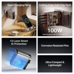 Boat 100W GaN Charger: Fast Charging Adapter with 4 Ports (3 USB-C + 1 USB-A), PD Support, MacBook air M3 0–50% in 26 Minutes, Compatible w/All iPhones, Android Phones, MacBooks, Dell, HP (Ash Grey) - Image 3
