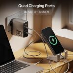 Boat 100W GaN Charger: Fast Charging Adapter with 4 Ports (3 USB-C + 1 USB-A), PD Support, MacBook air M3 0–50% in 26 Minutes, Compatible w/All iPhones, Android Phones, MacBooks, Dell, HP (Ash Grey) - Image 5