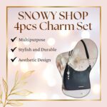 SNOWY SHOP 4pcs Aesthetic Silver Bow Phone Charm – Cute Pearl Beaded Mobile Chain Accessory | Stylish Kawaii Phone Strap for Girls, Women & Teens | Trendy Y2K Diwali Gift - Image 5