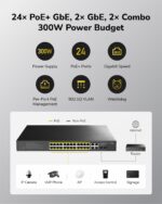 Cudy 24-Port Gigabit Light Managed PoE+ Switch with 2 GbE and 2 Combo Ports, 300W, 24 100/1000Mbps PoE+ Ports, Web Management, 802.3at/af, VLAN Mode, 19-inch Rackmount | GS1028EPS2 - Image 4