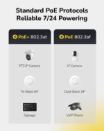 Cudy 24-Port Gigabit Light Managed PoE+ Switch with 2 GbE and 2 Combo Ports, 300W, 24 100/1000Mbps PoE+ Ports, Web Management, 802.3at/af, VLAN Mode, 19-inch Rackmount | GS1028EPS2 - Image 5