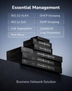 Cudy 24-Port Gigabit Light Managed PoE+ Switch with 2 GbE and 2 Combo Ports, 300W, 24 100/1000Mbps PoE+ Ports, Web Management, 802.3at/af, VLAN Mode, 19-inch Rackmount | GS1028EPS2 - Image 6