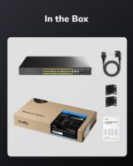 Cudy 24-Port Gigabit Light Managed PoE+ Switch with 2 GbE and 2 Combo Ports, 300W, 24 100/1000Mbps PoE+ Ports, Web Management, 802.3at/af, VLAN Mode, 19-inch Rackmount | GS1028EPS2 - Image 8