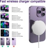 COVERLY Mag-Safe Magnetic Wireless Charger 15W for iPhone 14, 14 Plus, 14 Pro, 14 Pro Max, iPhone 13, 13 Pro Max, 13 Mini, 12, 12 Pro Max,Airpods 2, 3, Pro2, & All Qi-Enabled Devices (White) - Image 4