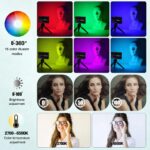 RGB Portable Pocket Camera Light, Dimmable LED Panel with Full Color 2700–6500K, 6.5W, 1800mAh Rechargeable Light for Phone Photography, Video, Zoom Calls, Live Streaming, Selfies & Makeup - Image 3