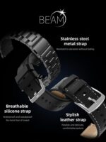 French Connection Beam Smart Watch with Its 1.39 Full-Touch Screen and 360 X 360 Resolution Round Display with 3 Straps Fcsw05-1 - Multicolor - Image 3