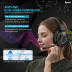 Dyazo Wired Headset with Microphone | Active & Environmental Noise Cancellation | 3-in-1 USB, Type-C & 3.5mm Connectivity | in-Line Controls | On-Ear Headphones for PC, Mobile Phone & Laptop (Black) - Image 3