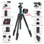 SmallRig 78" Camera Tripod, Foldable Aluminum Tripod & Monopod, 360°Ball Head Detachable and Quick Release Plate, Payload 33lb, Adjustable Height from 18.5" to 78" for Camera, Phone - 3474C - Image 6